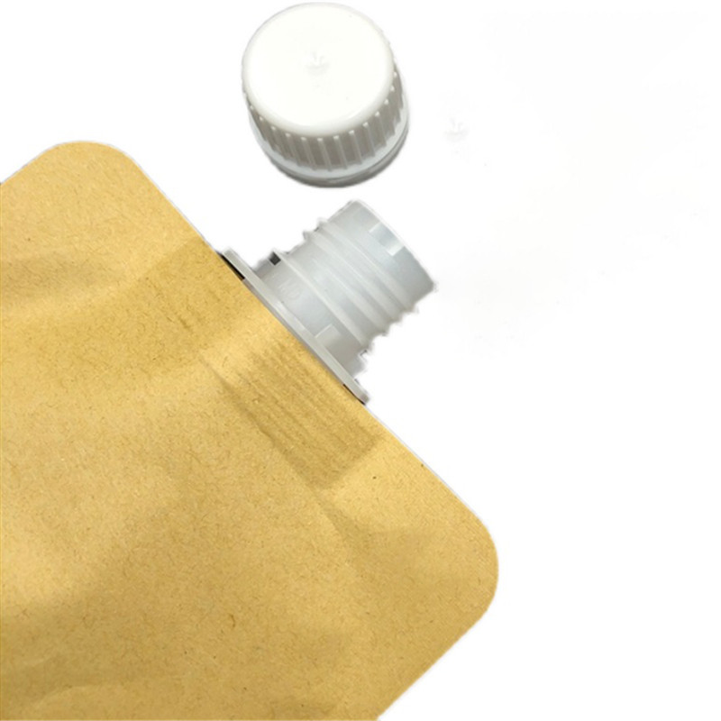 China factory direct supply food kraft paper nozzle bag with screw cap type with customized logo (1)