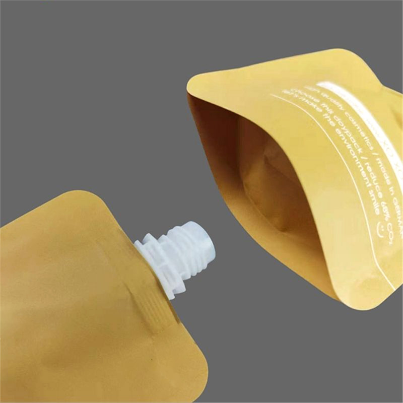 China factory direct supply food kraft paper nozzle bag with screw cap type with customized logo (10)