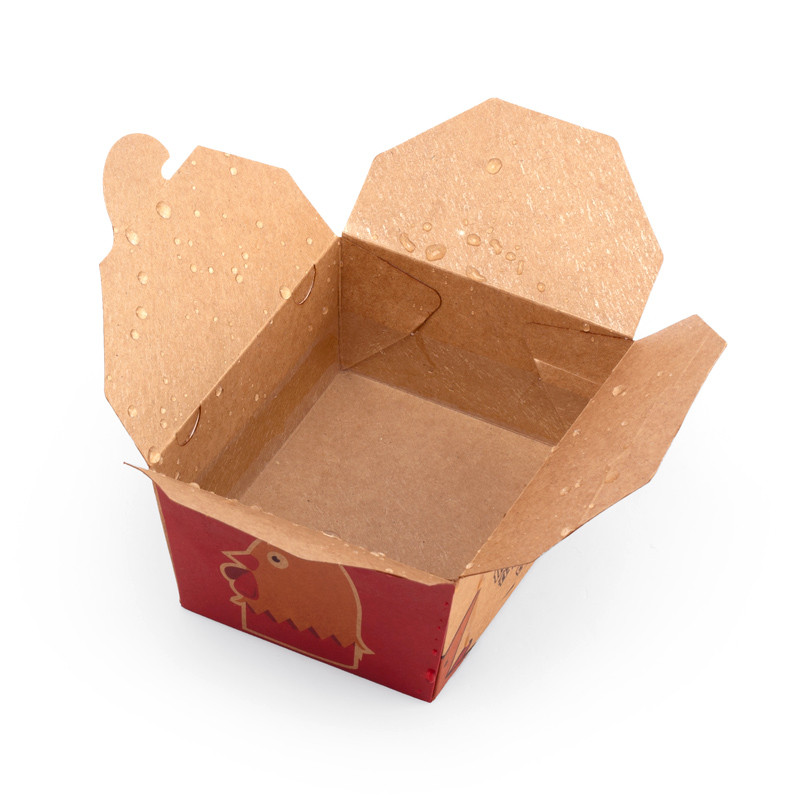Custom one-time barbecue takeaway Kraft paper fried chicken food lunch box for restaurant (2)